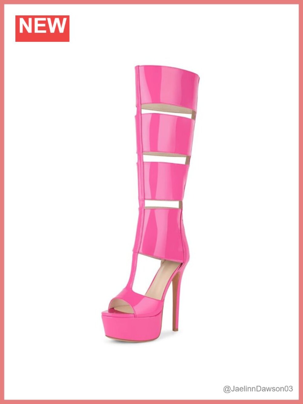 Gladiator Knee High Stiletto Heels Sandals Platform Peep Toe Back Zip Shoes